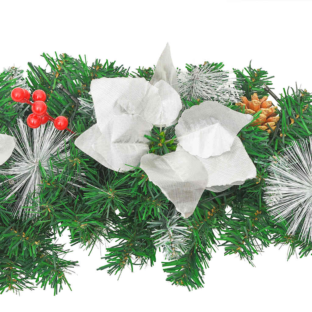 Weihnachtsgirlande mit LED-Lichtern Grün 2,7 m PVC