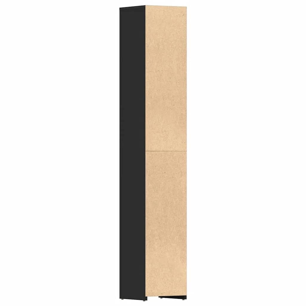 Badezimmerschrank Schwarz 30x30x183,5 cm Holzwerkstoff