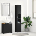Badezimmerschrank Schwarz 30x30x183,5 cm Holzwerkstoff