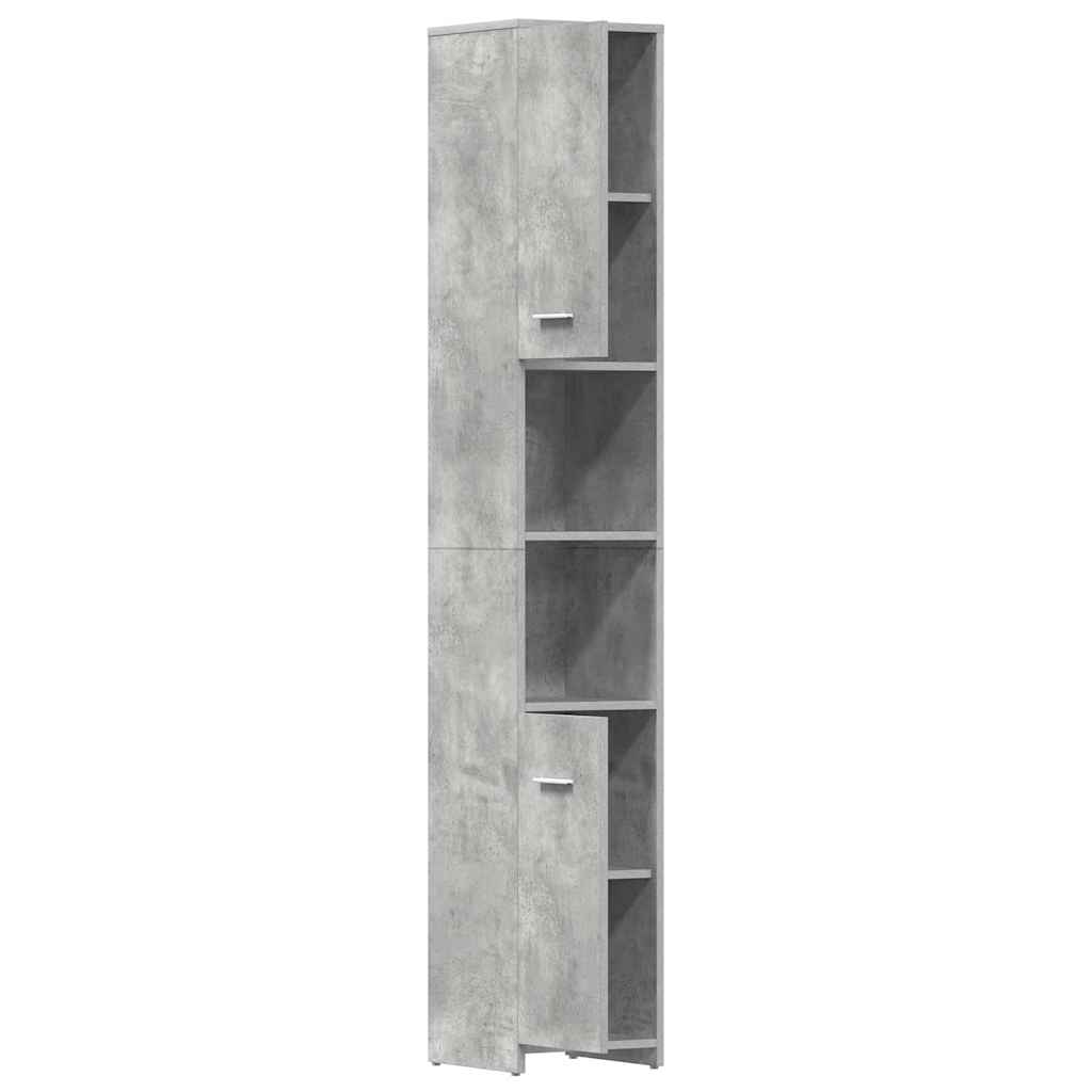 Badezimmerschrank Betongrau 30x30x183,5 cm Holzwerkstoff