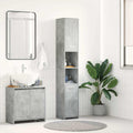 Badezimmerschrank Betongrau 30x30x183,5 cm Holzwerkstoff