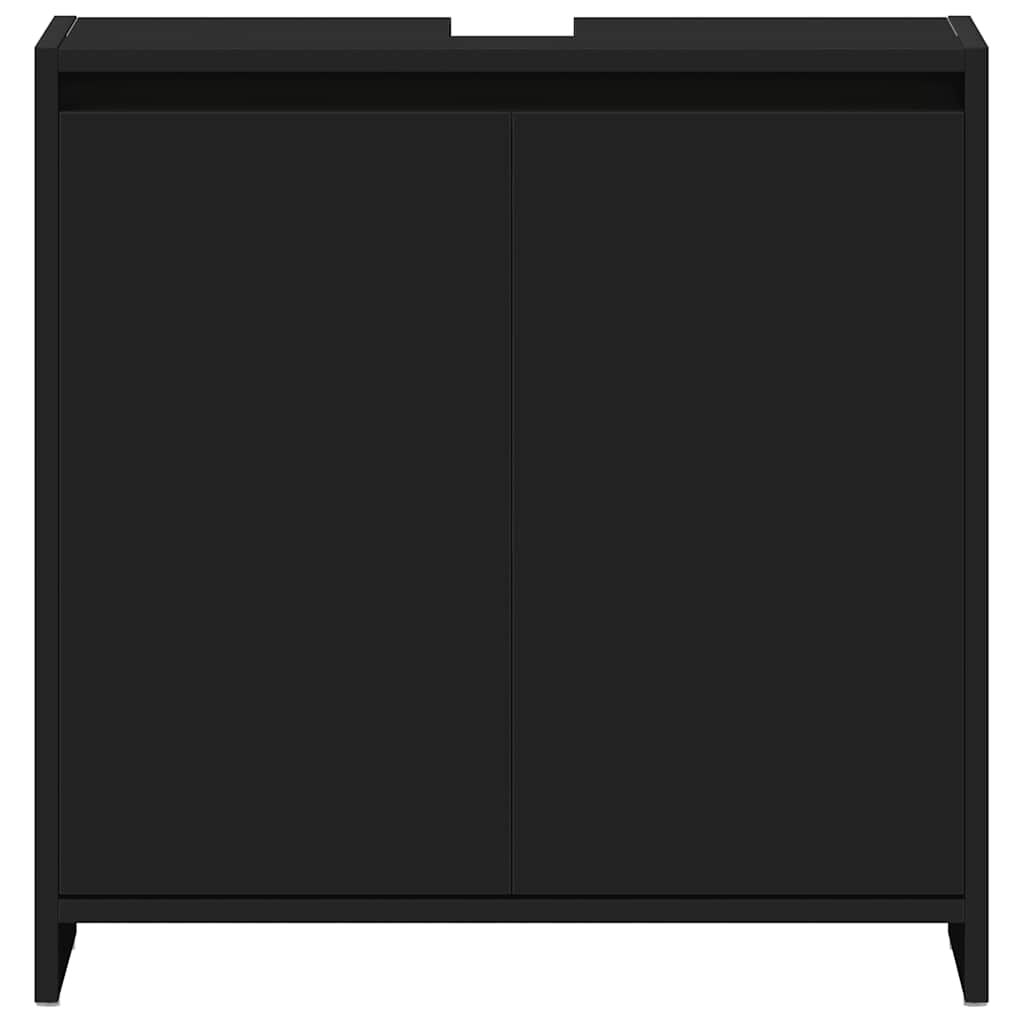 Badezimmerschrank Schwarz 60x33x61 cm Holzwerkstoff