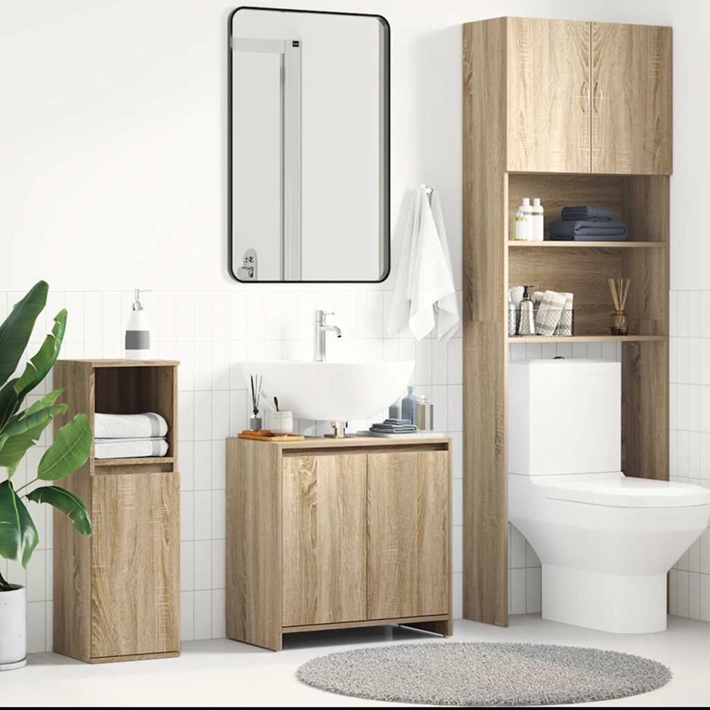 Badezimmerschrank Sonoma-Eiche 60x33x61 cm Holzwerkstoff