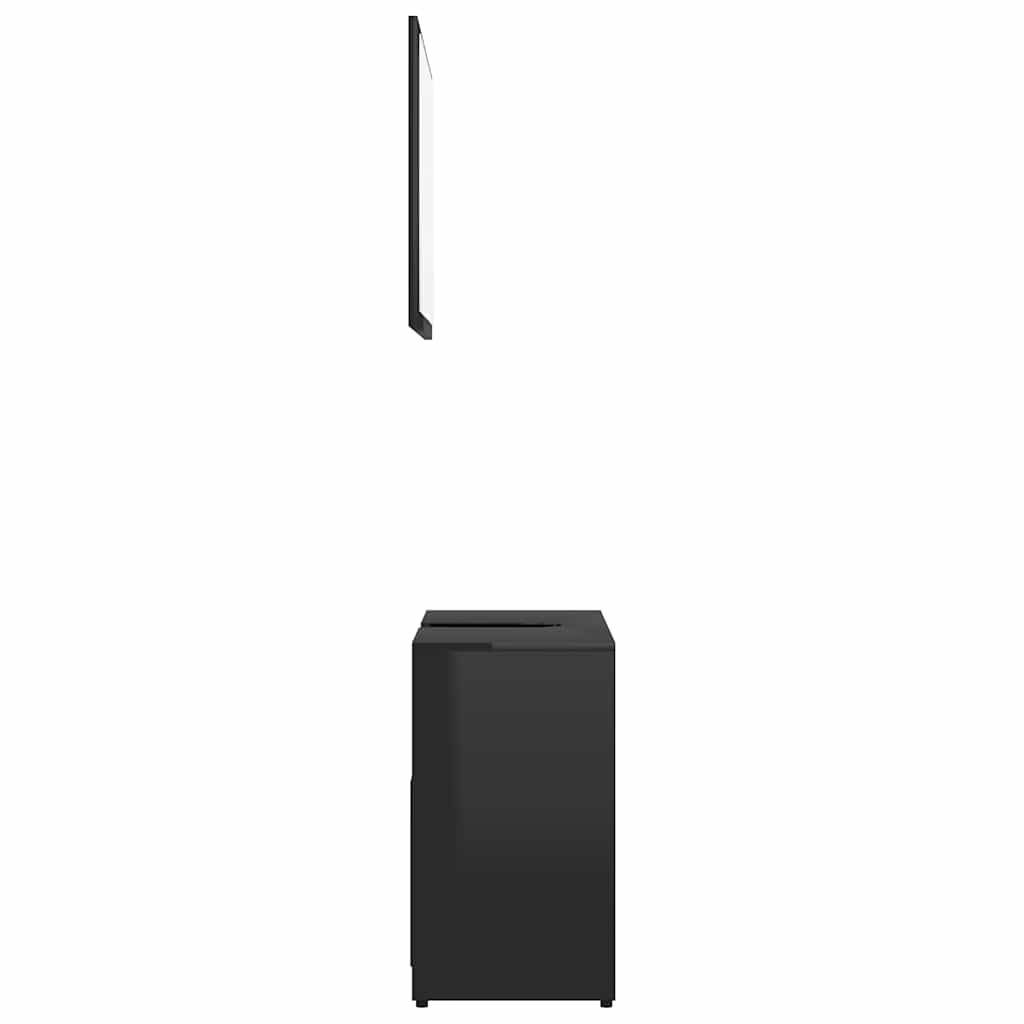 Badmöbel-Set Hochglanz-Schwarz Holzwerkstoff