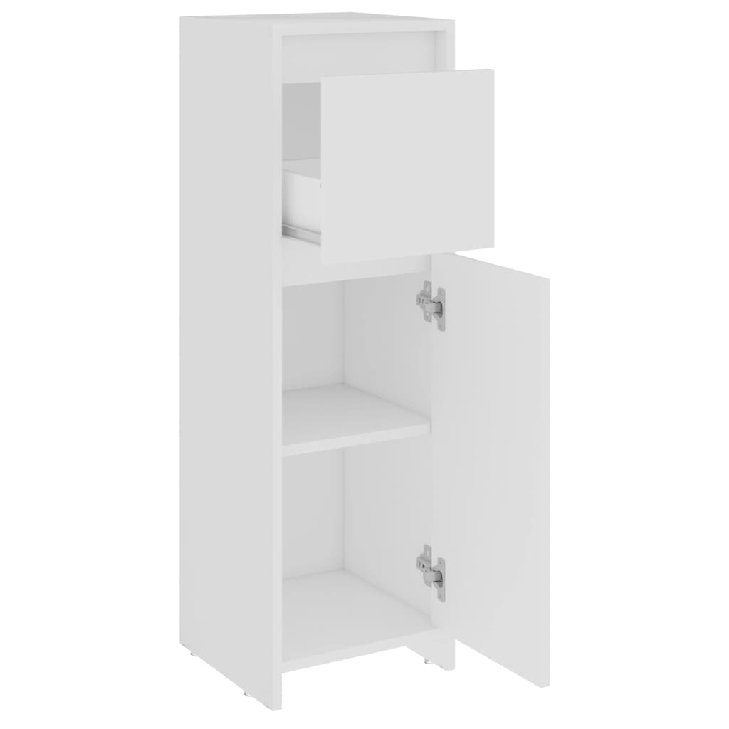 Badezimmerschrank Weiß 30x30x95 cm Holzwerkstoff