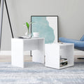Couchtisch-Set Hochglanz-Weiß 48x30x45 cm Holzwerkstoff