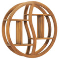 Wandregal Yin und Yang 60x15x60 cm Teak Massivholz