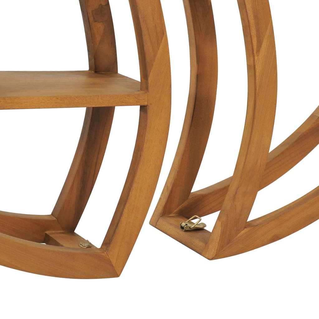 Wandregal Yin und Yang 100x20x100 cm Teak Massivholz