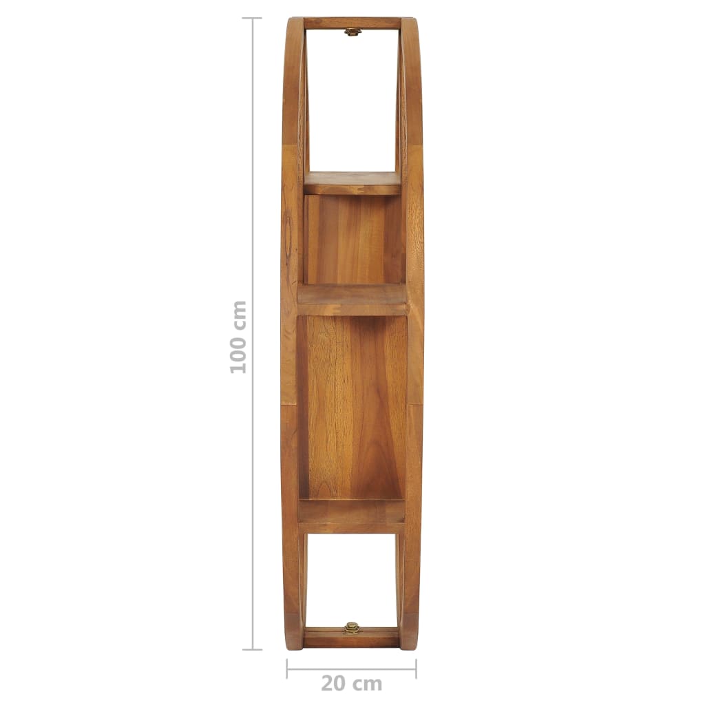 Wandregal Yin und Yang 100x20x100 cm Teak Massivholz