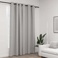 Verdunkelungsvorhang mit Ösen Leinenoptik Grau 290x245 cm