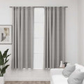 Verdunkelungsvorhänge Haken Leinenoptik 2 Stk. Grau 140x175 cm
