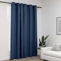 Verdunkelungsvorhang mit Ösen Leinenoptik Blau 290x245 cm