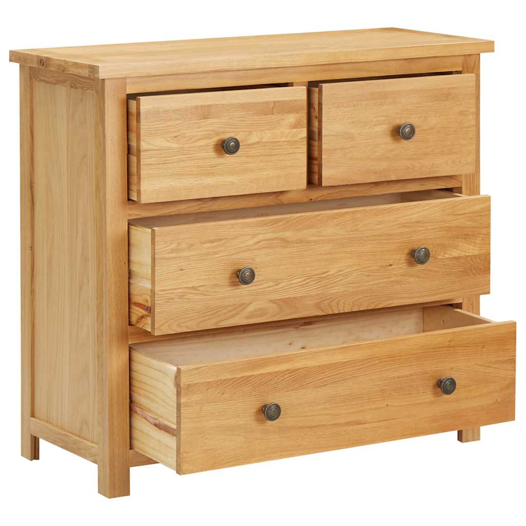 Kommode 80x35x75 cm Massivholz Eiche
