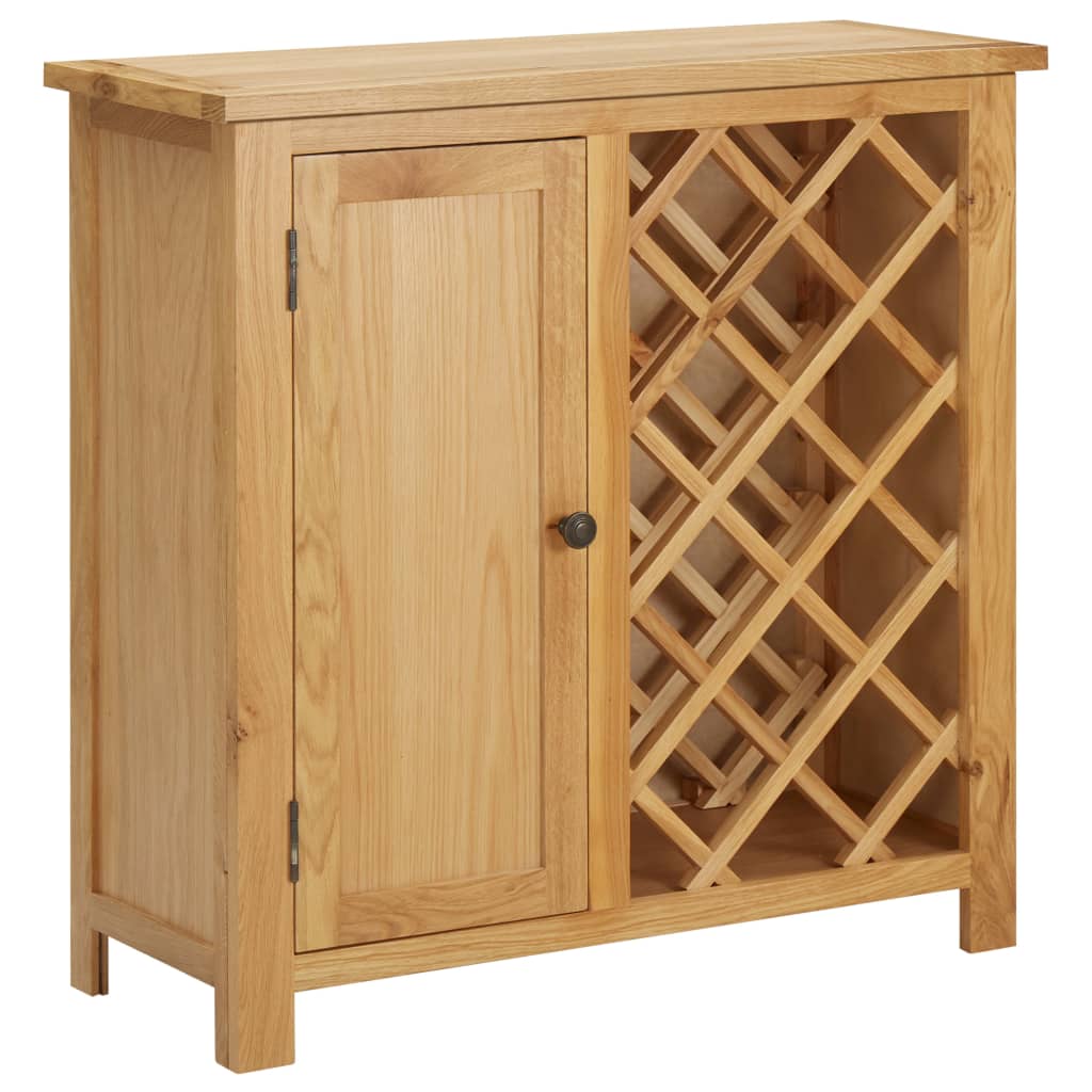 Weinschrank für 11 Flaschen 80 x 32 x 80 cm Eiche Massivholz