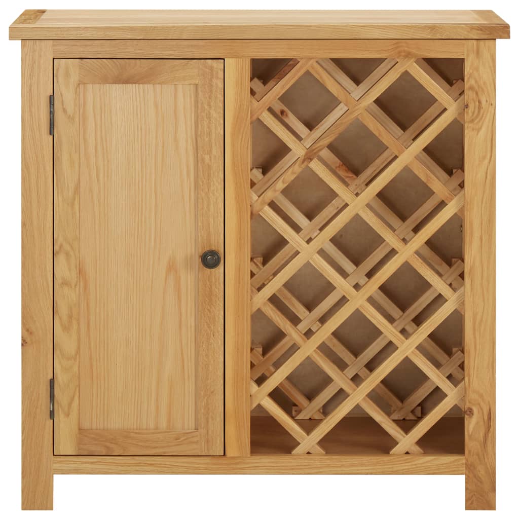 Weinschrank für 11 Flaschen 80 x 32 x 80 cm Eiche Massivholz