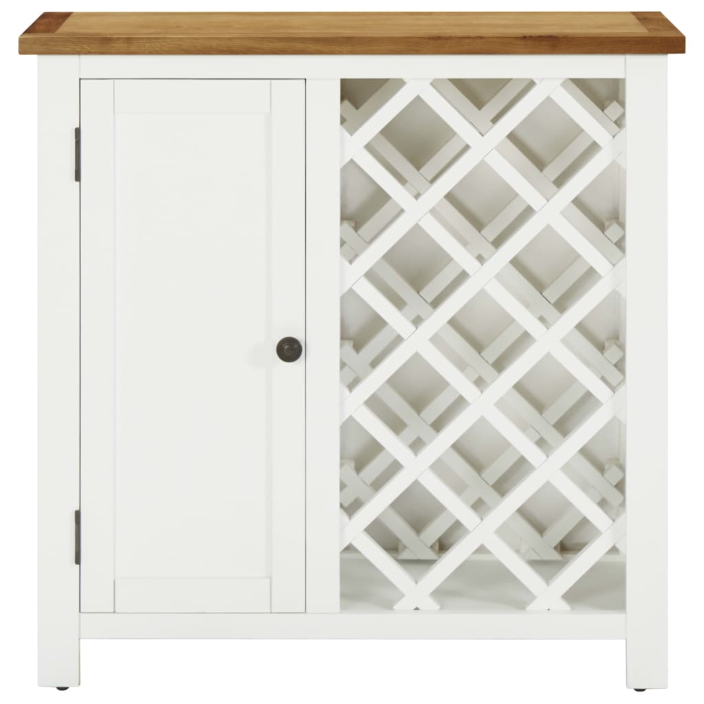 Weinschrank 80x32x80 cm Eiche Massivholz