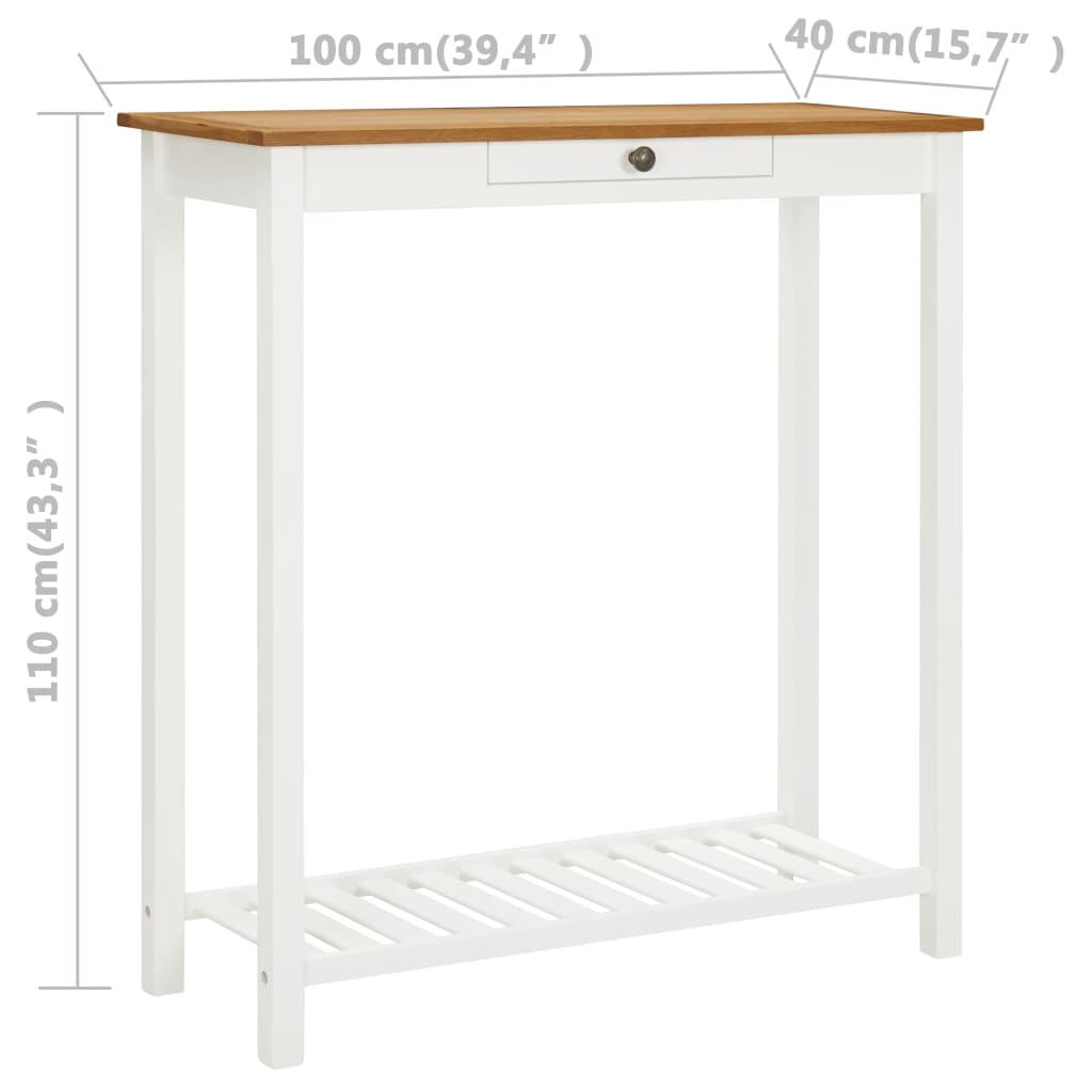 Bartisch 100x40x110 cm Massivholz Eiche