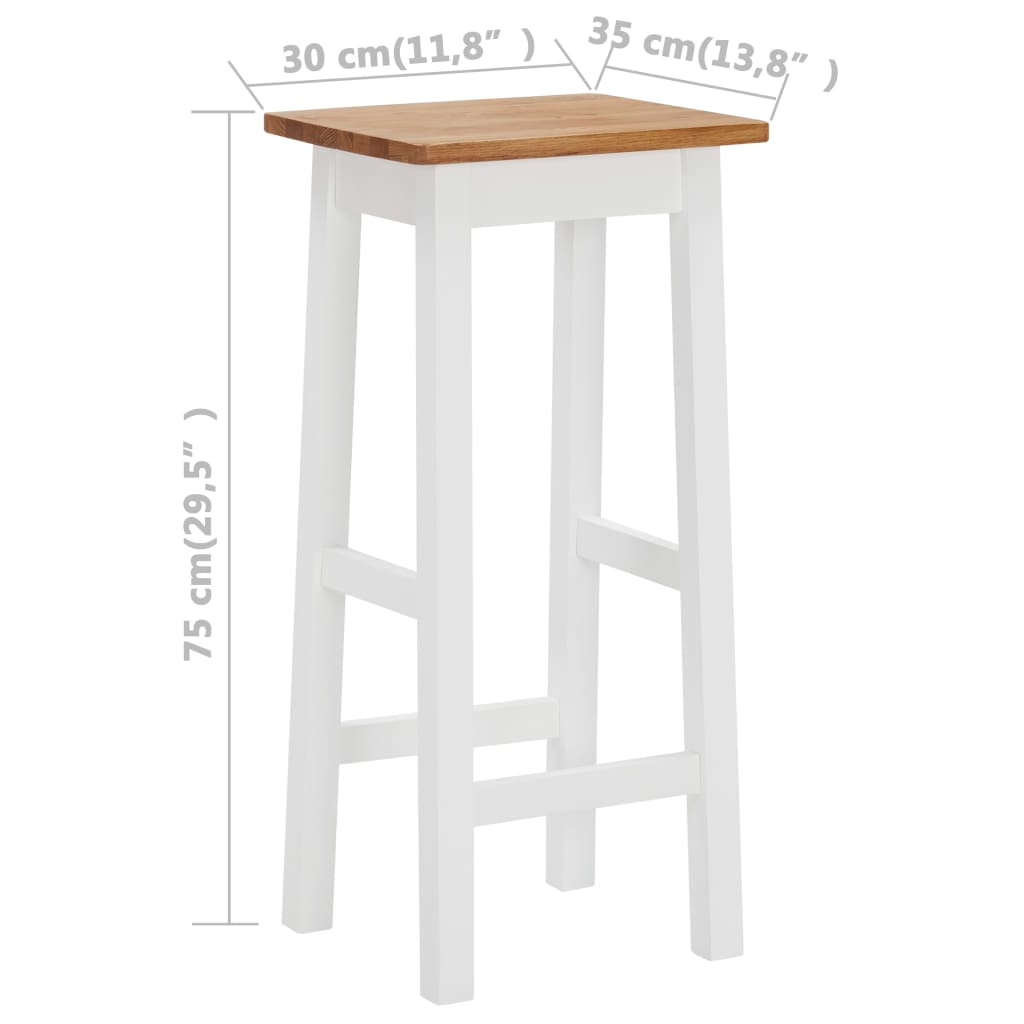 Barhocker 2 Stk. Eiche Massivholz