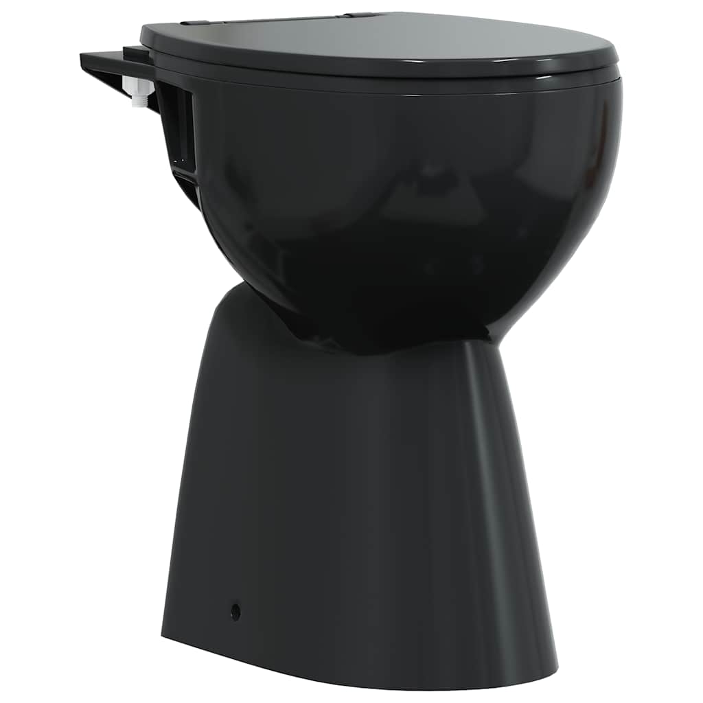 Randloses WC 7 cm Extra Höhe Soft-Close Keramik Schwarz