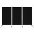 3-tlg. Raumteiler Schwarz 260x180 cm