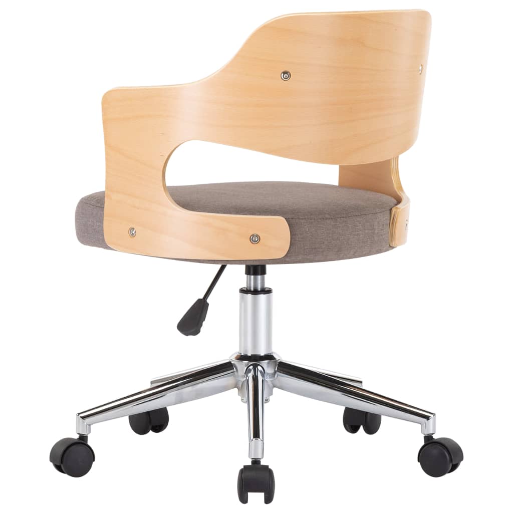 Esszimmerstühle 2 Stk. Drehbar Taupe Bugholz und Stoff