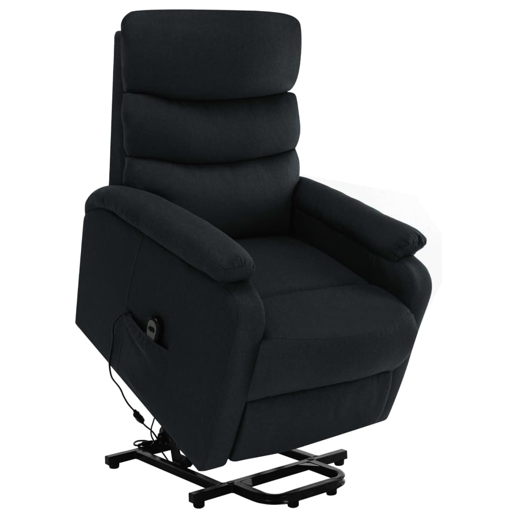 Massagesessel mit Aufstehhilfe Schwarz Stoff