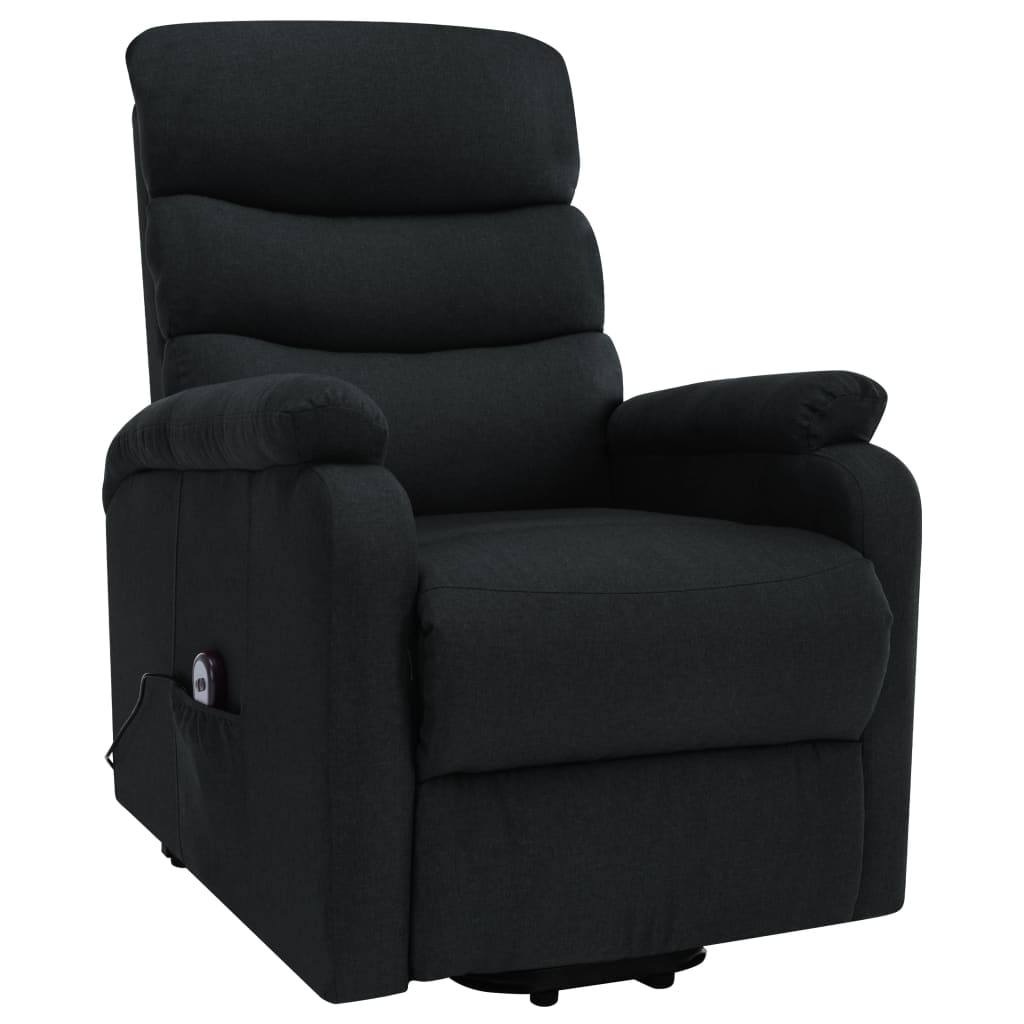 Massagesessel mit Aufstehhilfe Schwarz Stoff