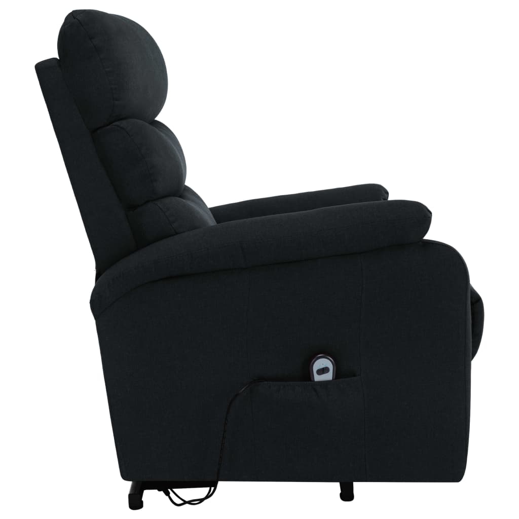 Massagesessel mit Aufstehhilfe Schwarz Stoff