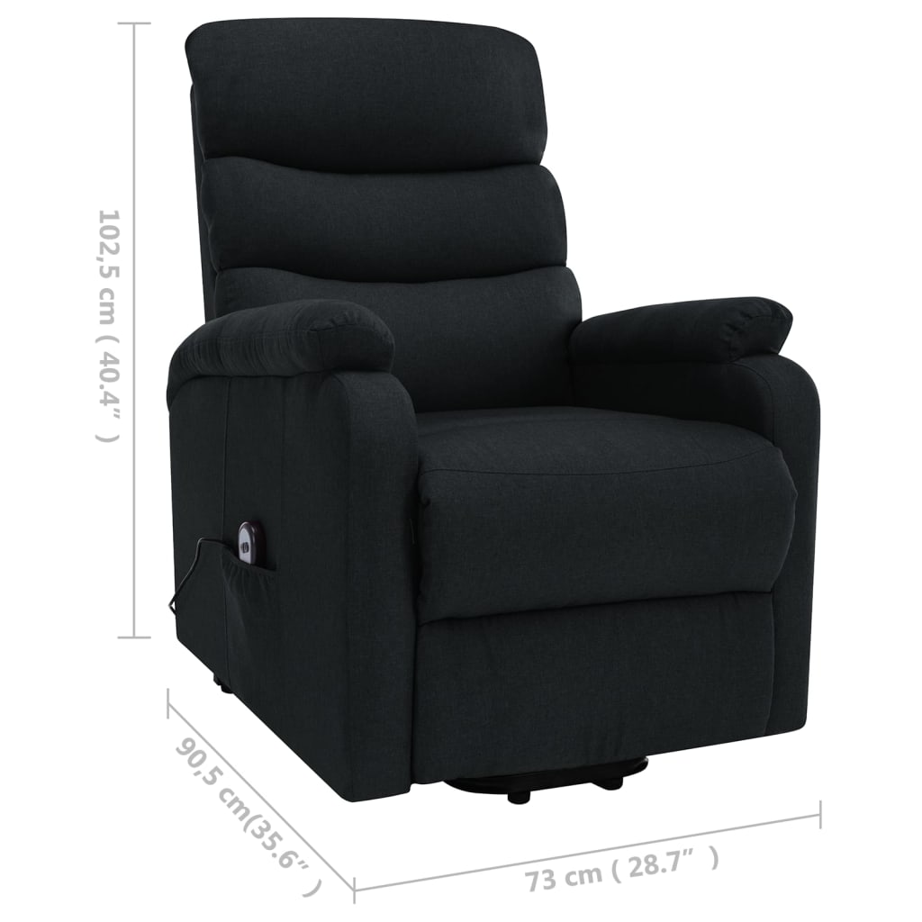 Massagesessel mit Aufstehhilfe Schwarz Stoff