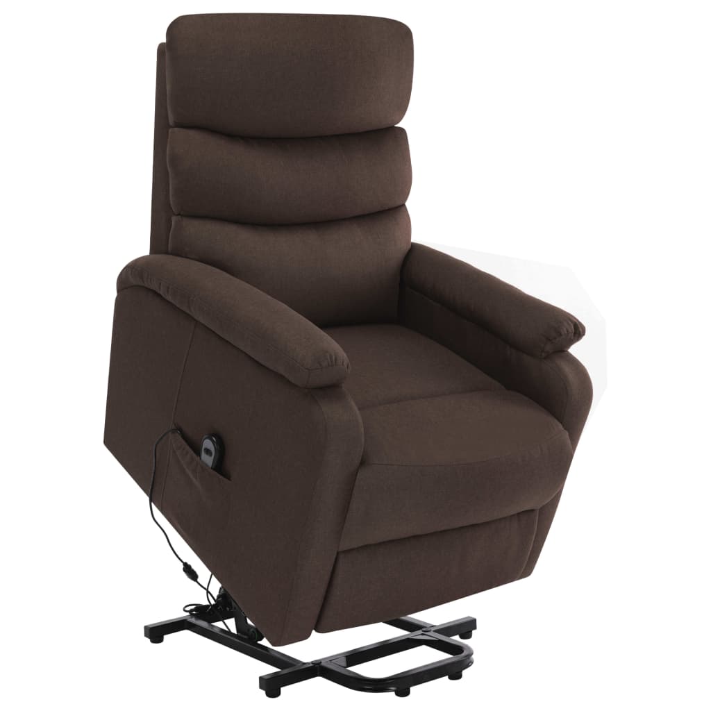 Massagesessel mit Aufstehhilfe Braun Stoff