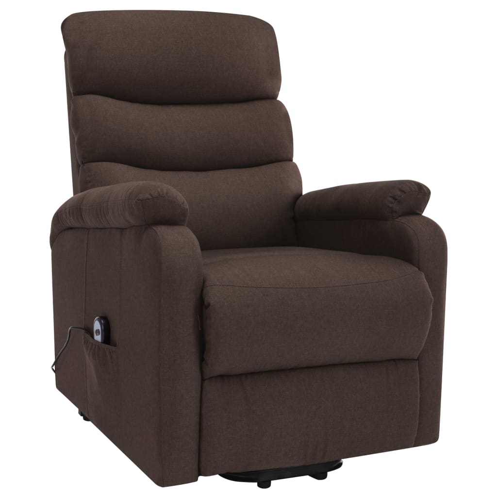 Massagesessel mit Aufstehhilfe Braun Stoff
