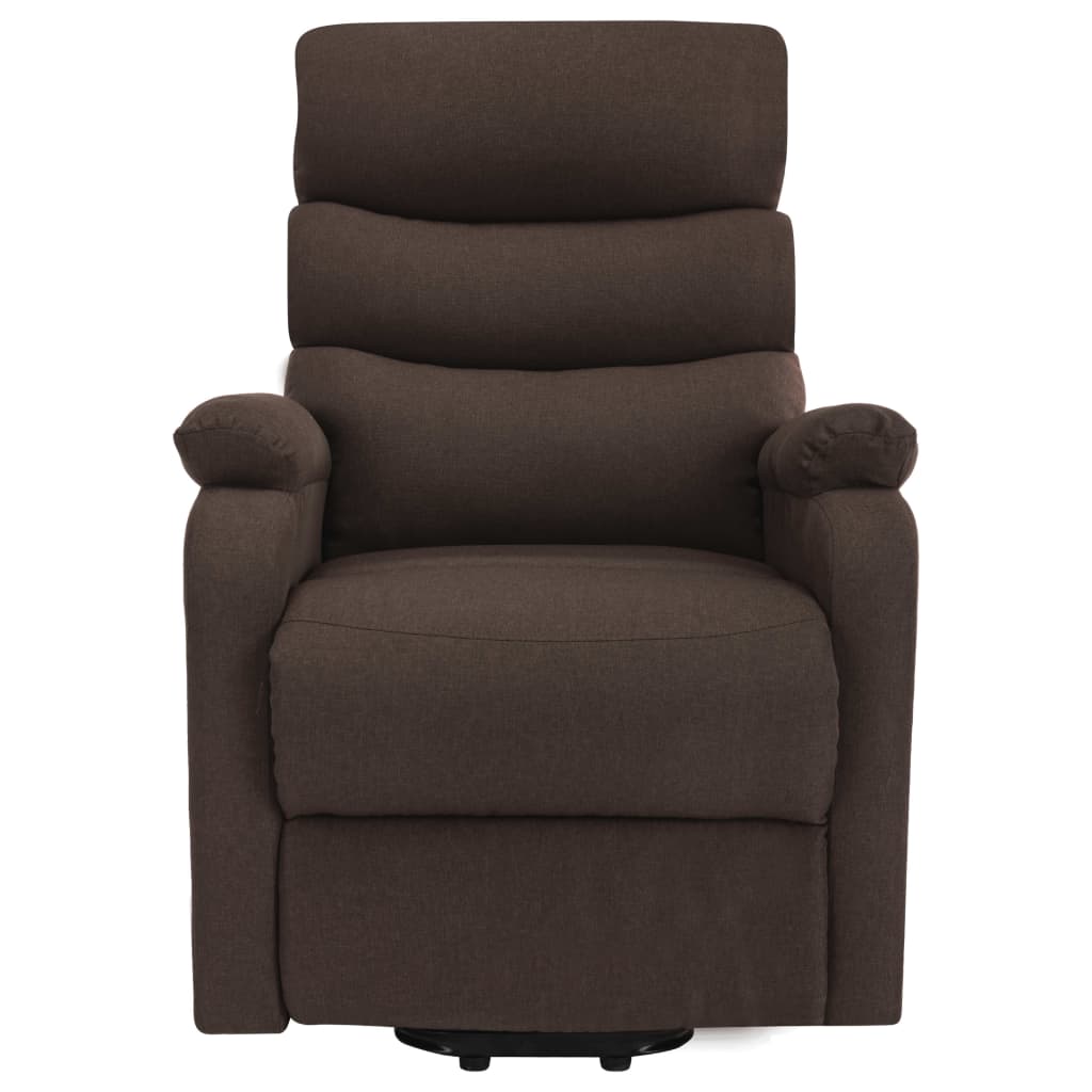 Massagesessel mit Aufstehhilfe Braun Stoff