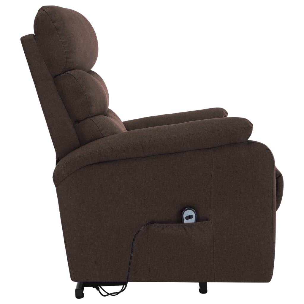 Massagesessel mit Aufstehhilfe Braun Stoff