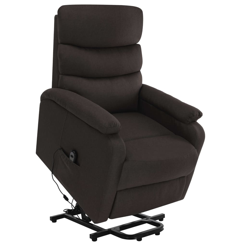 Massagesessel mit Aufstehhilfe Dunkelbraun Stoff