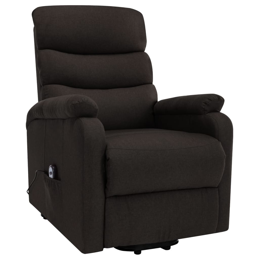 Massagesessel mit Aufstehhilfe Dunkelbraun Stoff