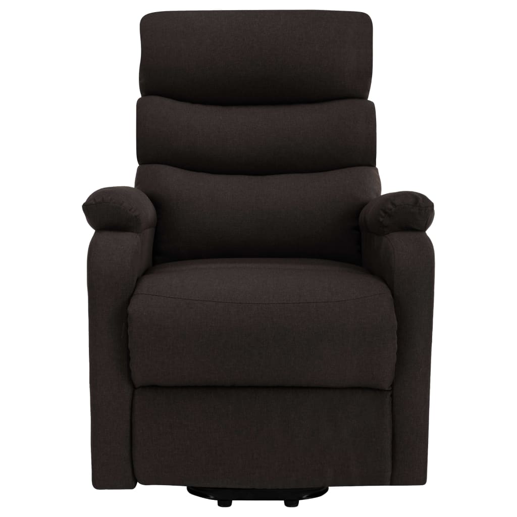 Massagesessel mit Aufstehhilfe Dunkelbraun Stoff
