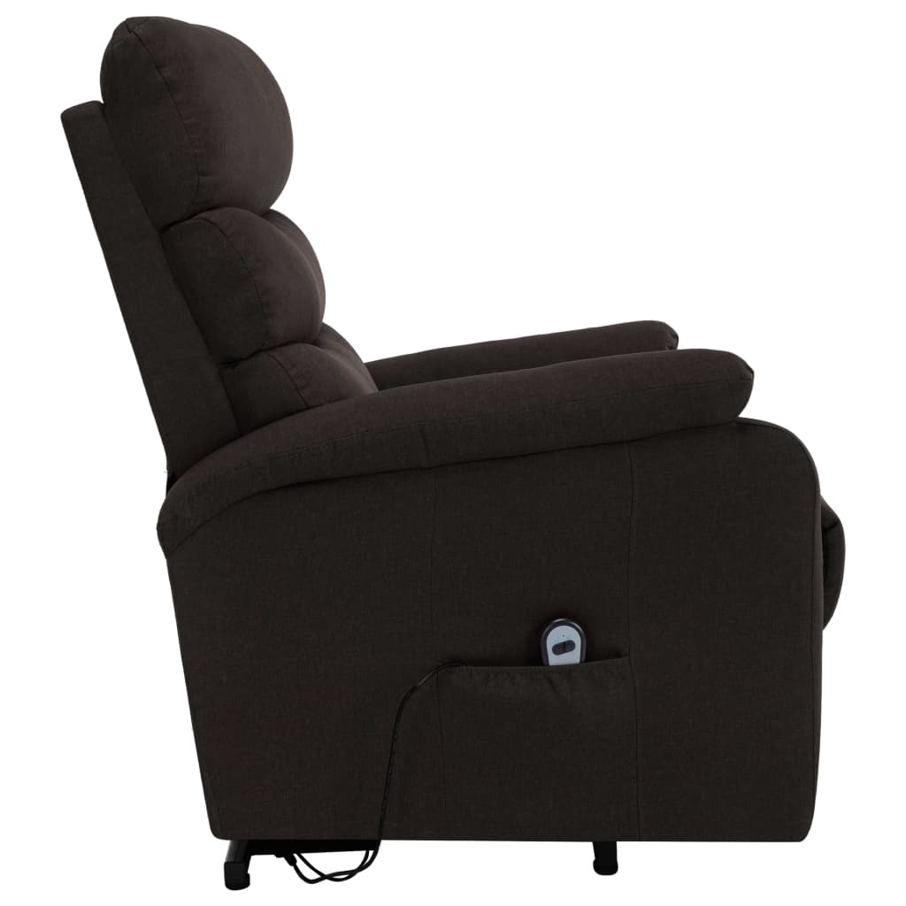 Massagesessel mit Aufstehhilfe Dunkelbraun Stoff