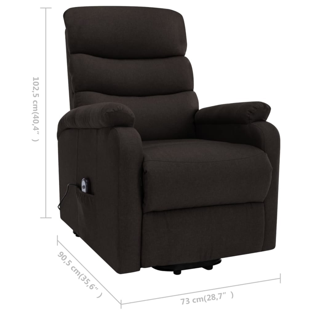 Massagesessel mit Aufstehhilfe Dunkelbraun Stoff