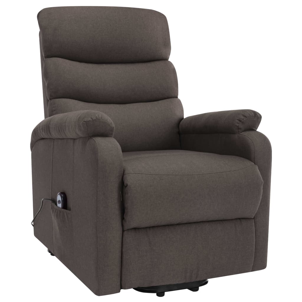 Massagesessel mit Aufstehhilfe Taupe Stoff