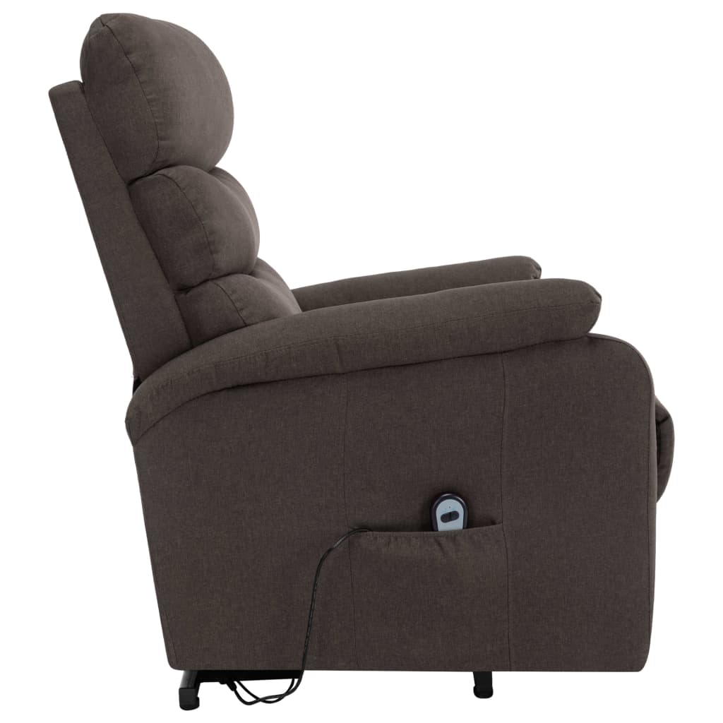 Massagesessel mit Aufstehhilfe Taupe Stoff