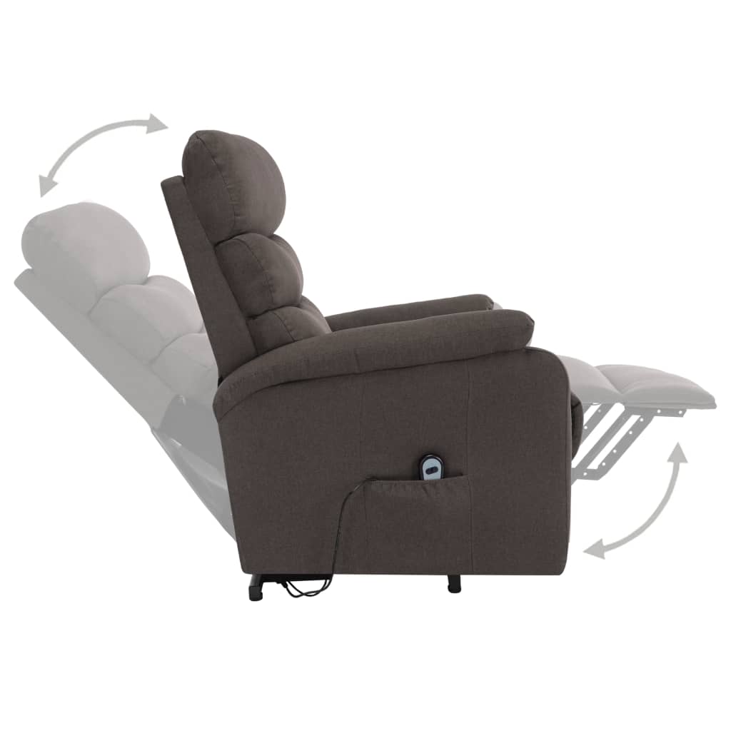 Massagesessel mit Aufstehhilfe Taupe Stoff