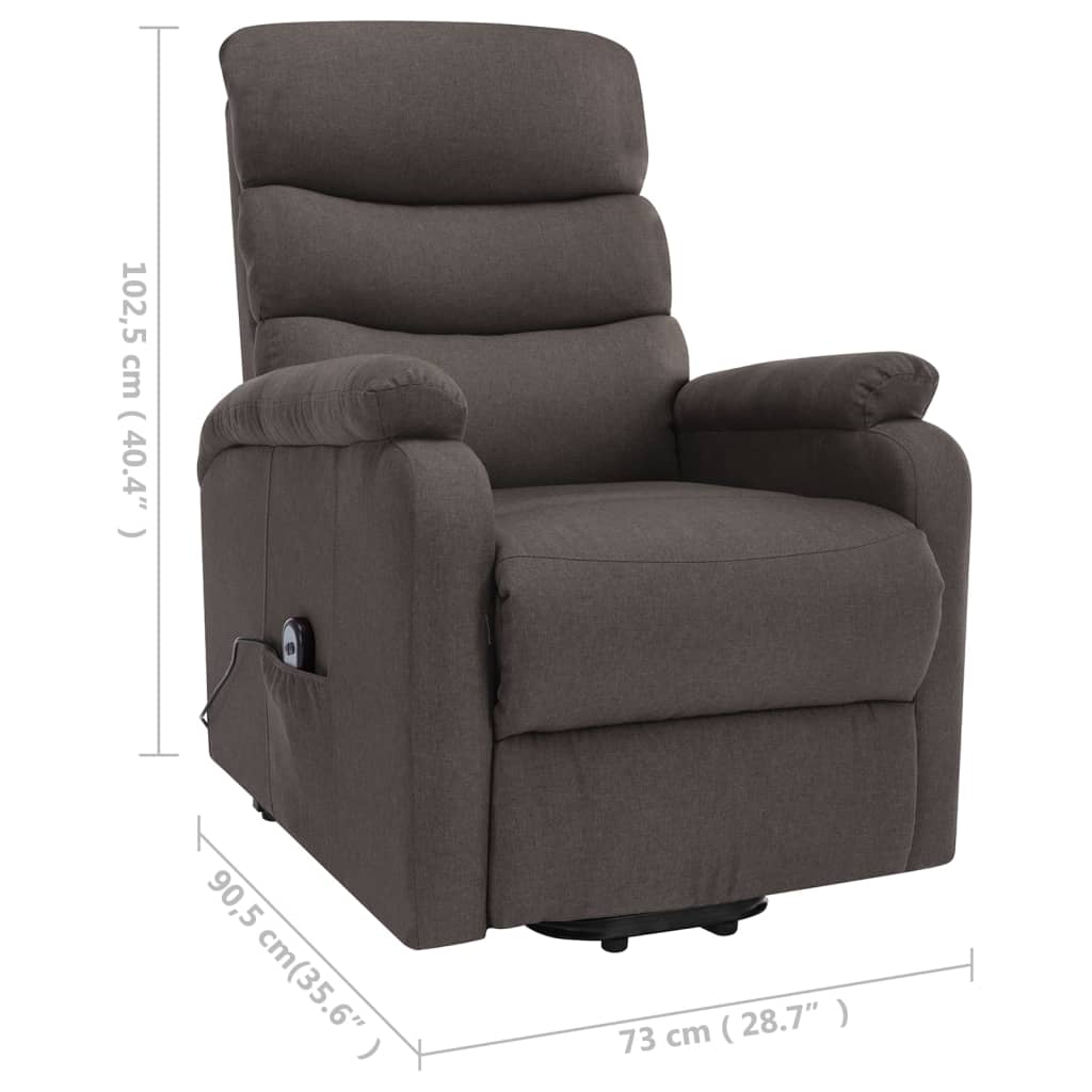 Massagesessel mit Aufstehhilfe Taupe Stoff
