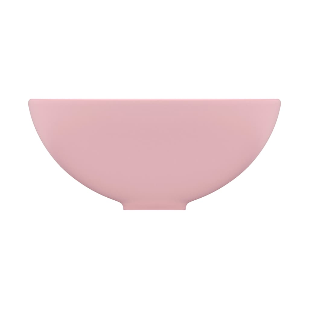 Luxus-Waschbecken Rund Matt Rosa 32,5x14 cm Keramik