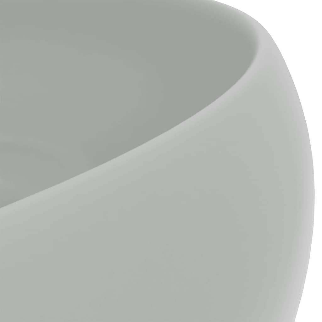 Luxuriöses Waschbecken Rund Matt Hellgrau 40x15 cm Keramik
