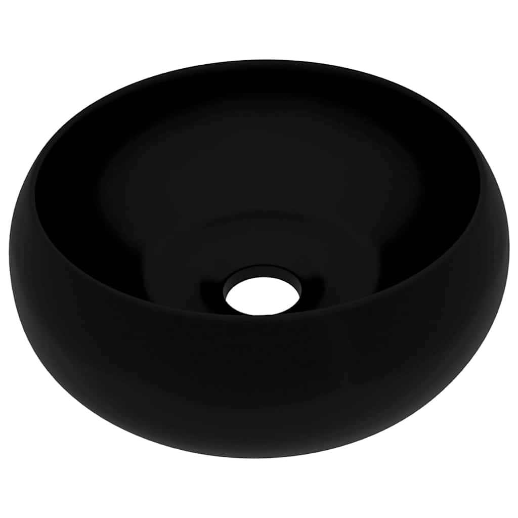 Luxuriöses Waschbecken Rund Matt Schwarz 40x15 cm Keramik