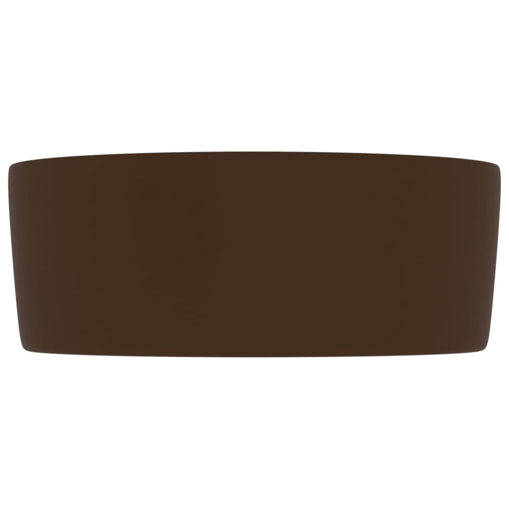 Luxuriöses Waschbecken Rund Matt Dunkelbraun 40x15 cm Keramik
