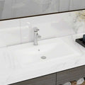 Luxus-Waschbecken mit Hahnloch Matt-Weiß 60x46 cm Keramik