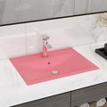 Luxus-Waschbecken mit Hahnloch Matt-Rosa 60x46 cm Keramik