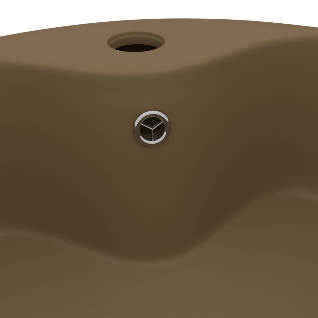 Luxus-Waschbecken mit Überlauf Matt Creme 36x13 cm Keramik