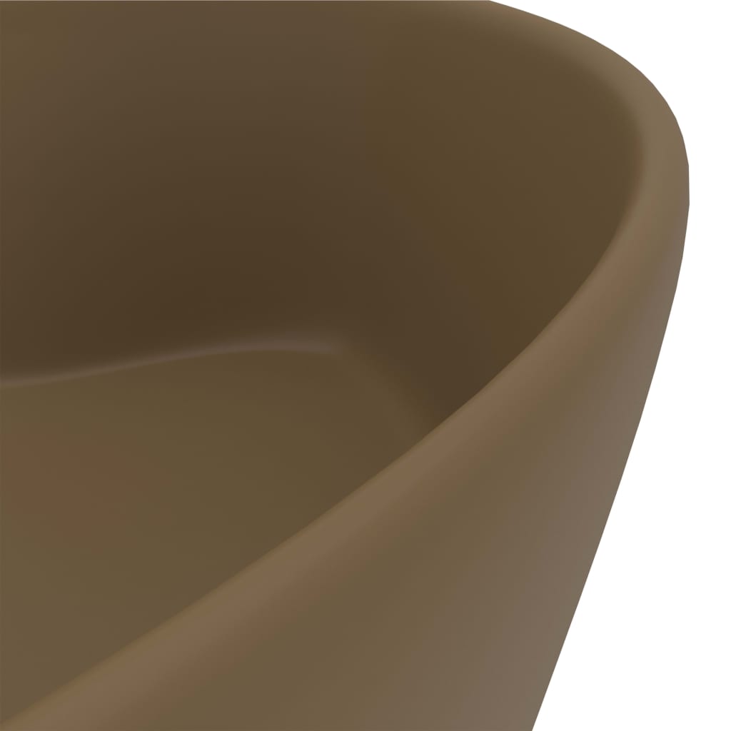 Luxus-Waschbecken mit Überlauf Matt Creme 36x13 cm Keramik